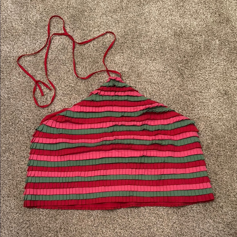 Sezane Striped Halter Swim Top